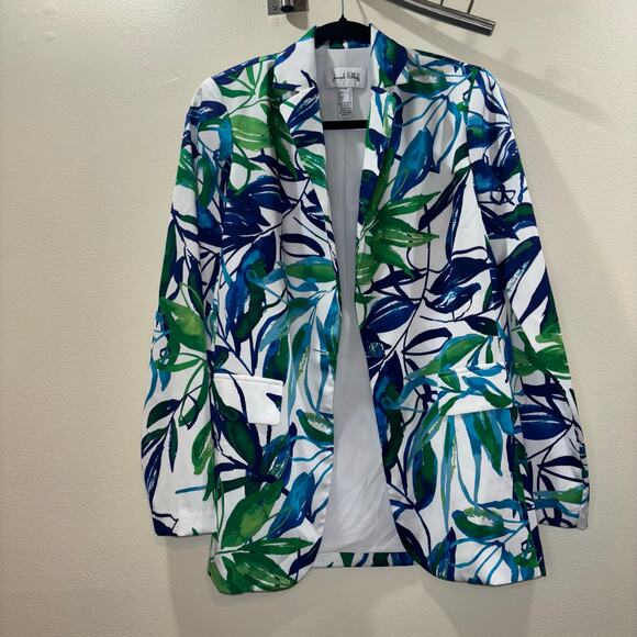 Joseph Ribkoff Tropical Leaf Print Blazer Jacket – Size 2 - Picture 6 of 15